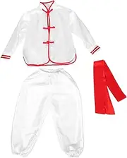 [ANDRESLAD] Kids Martial Arts Performance Outfit Breathable Kung Fu Training Clothes for Kung Fu Tai Chi Karate Taekwondo Traditional Chinese Design