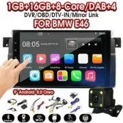 2DIN Radio 9" Android 8.0 1+16GB 8-CORE Stereo GPS Wifi OBD For BMW 3 Series E46