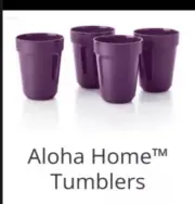Tupperware Aloha Tumblers Set of 4 in Purple 16oz