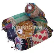 Cylinder Neck floral kanthaYoga Bolster Kantha Bolster Cushion Cover Sofa Cover