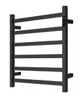 Matte Black Heated Towel Rail rack Square AU standard 650*620mm wide 6 bar Timer