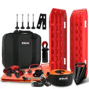 X-BULL Winch Recovery Kit 13PCS With Recovery tracks Snatch Strap Mounting Pins 4WD Truck Red Gen2.0