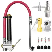 MEANLIN MEASURE Red Heavy Duty Tire Inflator with 120PSI Pressure Gauge, 15" ...
