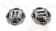 Zinc Jeremiah Watt Slotted Conchos Coin Edge Horse Tack New Pair 1 1/2" Antiqued