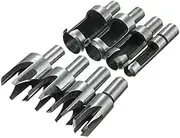 Yakamoz 8 Pieces HSS Taper Claw Type Wood Plug Cutter Drill Bits 5/8" 1/2" 3/8" 1/4"