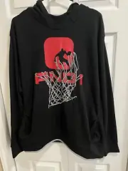 AND1 Bank Shot Black Graphic Hoodie Men's Size XL Pockets Brand New W Tags