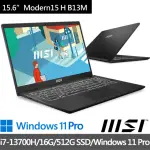 【MSI 微星】15.6吋I7商務筆電(MODERN 15 H B13M-002TW/I7-13700H/16G/512G SSD/WIN11PRO)