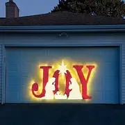 VABAMNA Lighted Christmas Nativity Decorations Set Outdoor, Large Joy Nativity Scene Silhouettes Holy Family Cutouts for Xmas Holiday Garage Door Wall Lawn Yard Patio Decor Outside