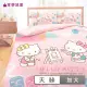 【享夢城堡】天絲卡通四件式床包薄被套組(雙人加大-HELLO KITTY 風景繪-粉)