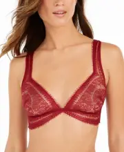 NWT! Calvin Klein Women's Sz S Medallion Lace Unlined Triangle Bra QF5400 Red