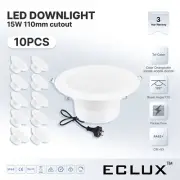 10PCS 15W 110MM LED DOWNLIGHT KITS DAYLIGHT CCT DIMMABLE SPOT LIGHT >1275LM IP44