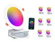 [6 Pack] 6inch Smart WiFi LED Recessed Lights,RGBCW Color Changing Recessed