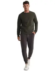 [Oxford] Leo Organic Cotton Sweater Shirt in Olive