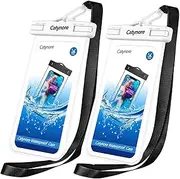 Catynore Waterproof Phone Case, IPX8 Underwater Phone Pouch with Portable Lanyard, 2 Packs, White