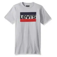 在飛比找momo購物網優惠-【LEVIS】LOGO 基本款 圓領短袖 T恤 灰色(美國進