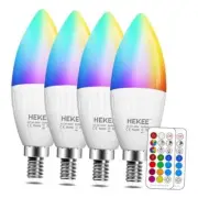 E12 LED Candelabra Light Bulbs, Color Changing Candle, B11 4 Count (Pack of 1)