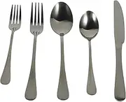 OKUMEYR 1 Set Cutlery Set Dinner Spoons Silverware Kitchen Serving Spoons Dinnerware Western Food Tableware Utensils Cooking Forks Western Food Cutlery Black Stainless Steel
