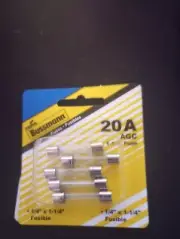 2 packs of 5 Bussman/Eaton BP/AGC-20-RP 2 AMP AGC Fuses New FREE S&H