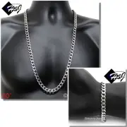 30"MEN Stainless Steel WIDE 8.5mm Silver Cuban Curb Chain Necklace Bracelet SETS