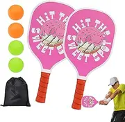Hole Ball Paddle Set - Durable Poplar Wood Paddles with 4 Balls | Outdoor Hole Ball Kit for Beginners, Large Racket Area Sports Accessories for Courts, Social Events, Venues, and Youth Training