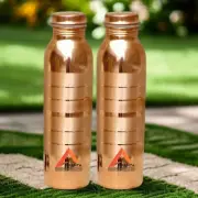 100% Pure Copper Water Bottle Handmade For Health Benefits Set of 2 Pieces