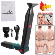 USB Rechargeable Body Hair Removal for Men Electric Back Shaver Trimmer Razor US