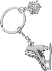 Totority Ice Skate Keychain Charm Snowflake Pendant Durable Accessory for Skaters Stylish Key Ring for Backpacks Keys Unique Winter Jewelry for Ice Sports Lovers