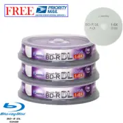 30 Pack Smartbuy Logo Top Blu-ray BD-R BDR DL Dual Layer 6X 50GB Recordable Disc