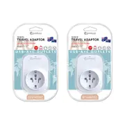2x Sansai Worldwide Travel Adaptor USB-C+A USA/Canada/Europe to AU/NZ Plug