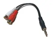 Auxiliary AUX 3.5mm Audio Stereo to 2 RCA Male/ Female 6” Cable Y-Splitter