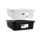 2x Heavy Duty 25L Plastic Basin Tub Container Storage Crate Box Bin Black White