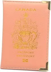 [CHUAN boutique] Canadian Passport Holder Copper Foot Metal Corner Passport Book Thin Travel Passport Cover Leather Ticket Holder Bag