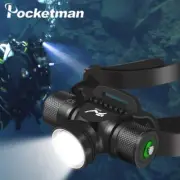 Diving Headlamp Underwater 60m Headlight LED Scuba Head Flashlight Torch Lamp