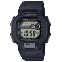 在飛比找PChome24h購物優惠-【CASIO 卡西歐】方形運動風範數位電子樹脂腕錶/黑(W-