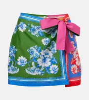 [Farm Rio] Farm Rio Mixed Scarves Floral Elegance cotton wrap skirt AU 6 multicoloured