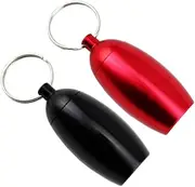 WOFASHPURET 2pcs Fob Holder Travel Medicine Kit Oval Case Waterproof Medicine Single Case Aluminum Random Color