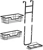 ELAYARD Over the Door Shower Caddy Storage Organizer for Bathroom Tool Assembly Mesh Design Prevents Items From Falling Rack for Tidy Spaces