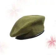 [VALICLUD] Wool Beret Men Cool Hats Visors Unisex Sun Cap Cashmere Trendy Woman Army Fashion Camouflage Brim Outdoors Costume Base Bandanas Lace Wallaroo Cadet Cloche Bonnet Fedora Bill Green
