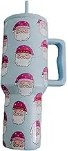 Azura Exchange Light Blue Christmas Santa Claus Print Handle Large Tumbler