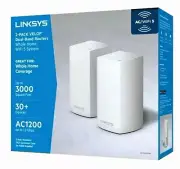 Linksys 2 Pack Velop Home Wi-Fi System tri-band series up tp 3000 SQ FT