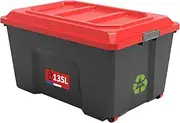 Sundis Large Locker Storage Case with Lid 135 Litres Black and Red