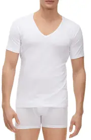 Falke Outlast Deep V-Neck T-Shirt in White at Nordstrom, Size Large