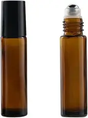 2 Pcs 10ml Amber Roller Bottles Roll On Essential Oil Bottles Glass Roller Ball