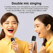 Mini Karaoke Machine Wireless Microphone Speaker Set Rechargeable LED Light