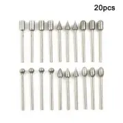 20X Electroplated Diamond Grinding Burr Drill Bits Set For Rotary Carving Tool