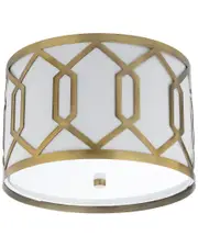 JONATHAN Y 2-Light Hex Gold Flush Mount