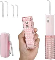 Mini Water Flosser for Teeth Cordless, 30s Fast Cleaning Water Dental Flosser, Portable Oral Irrigator with Case, 4 Modes & DIY, IPX7 Waterproof Rechargeable Water Teeth Cleaner Pick, Compact Size