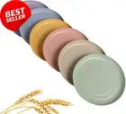 Lightweight Wheat Straw Plates Set 6-Pack Unbreakable Microwave Dishwasher Safe