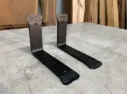 Heavy Duty L Shelf Brackets /Hammered Steel Black Shelf Brackets 2 Pack