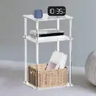 Acrylic Side Table Clear NightStand Modern Narrow Acrylic Small Table 3 Tier End